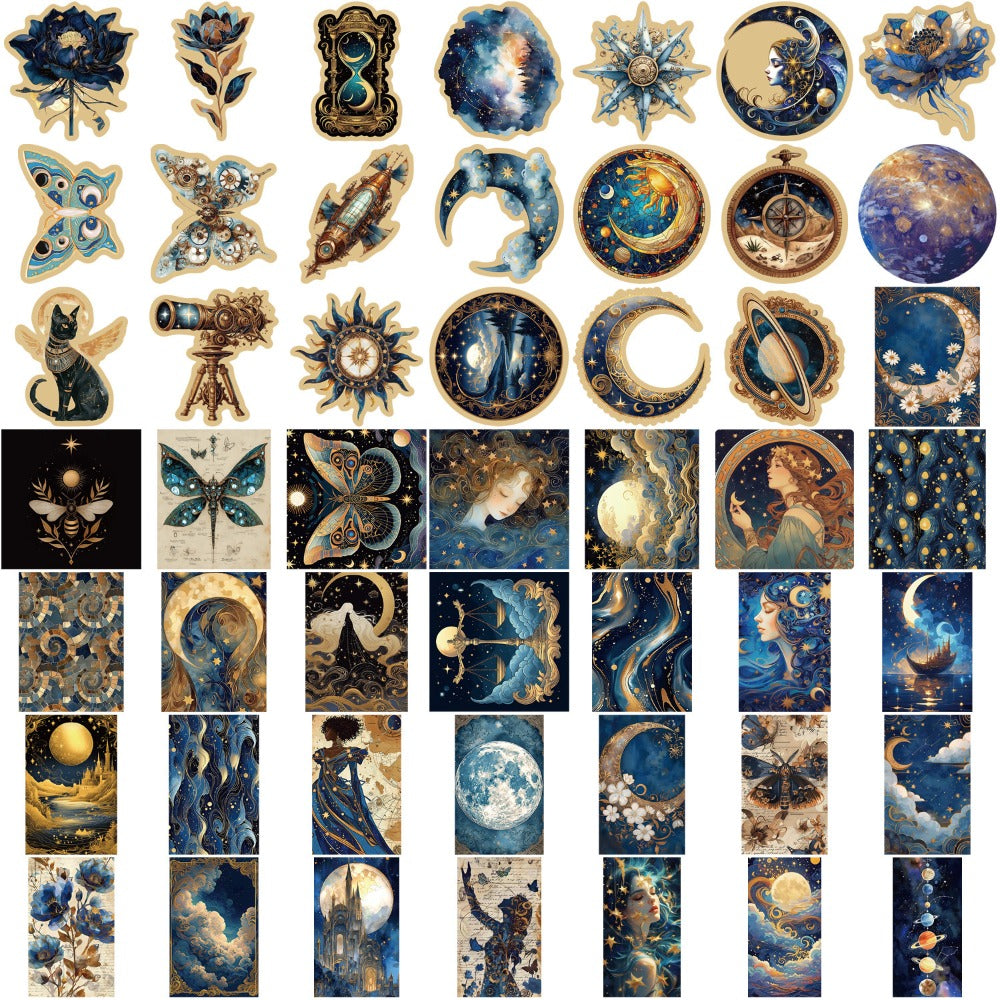 50PCS Cartoon Cosmic Vortex Series Doodle Stickers Creative and Exquisite Decorative Stickers for Notebooks Suitable for Guitar Notebooks, Luggage, Water Bottles, and Stationery Cases