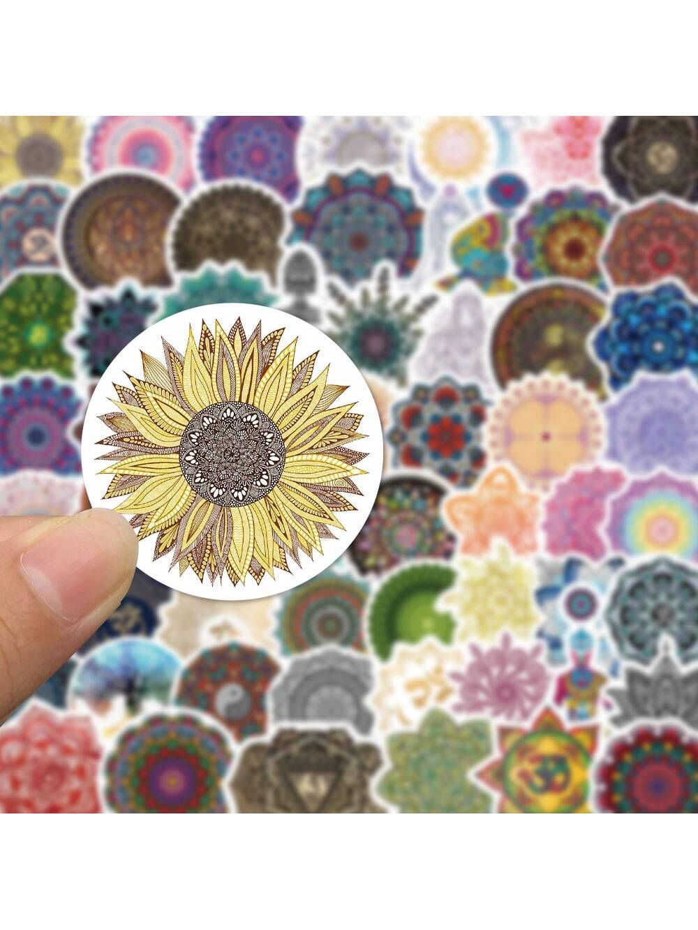 50PCS Cartoon Mandala Sticker Graffiti iPad Motorcycle Helmet Water Cup Guitar DIY Wall Sticker Toy Decoration