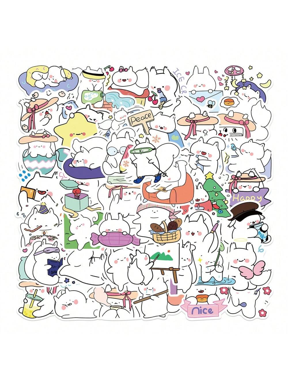 50PCS Cartoon Cute Squirrel Baby Graffiti Stickers Personalised Fashion Creative DIY Beautifully Decorated Decals Toys Luggage Laptop IPad Skateboard Diary Car Popular Stickers
