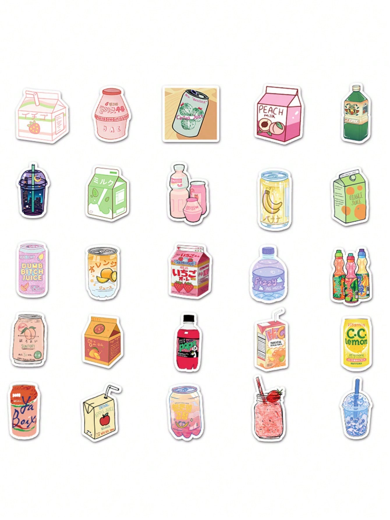 50PCS Art Illustration Popular Creative Cartoon Fresh Ins Wind Beverage Bottle Decoration Style Graffiti Stickers Personality Fashion Creative Trend DIY Exquisite Decorative Decals for Cups, Helmets, Skateboards Popular Stickers Toys