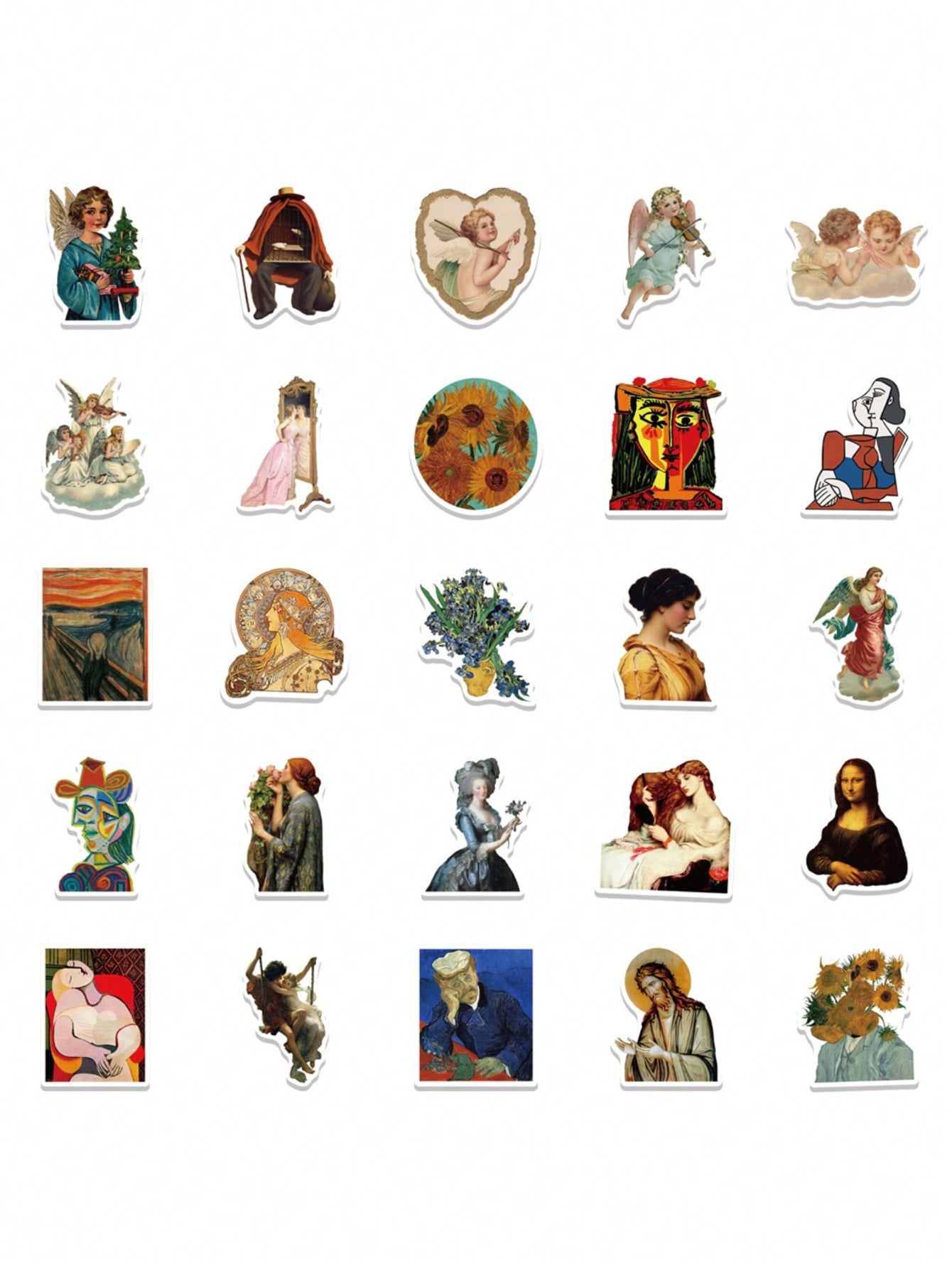 50PCS Art Illustration Popular Creative Cartoon Cute Sexy Female Cupid Decorative Style Graffiti Stickers Personality Fashion Creative Trend DIY Exquisite Decorative Decals for Cups, Helmets, Skateboards Popular Stickers Toys