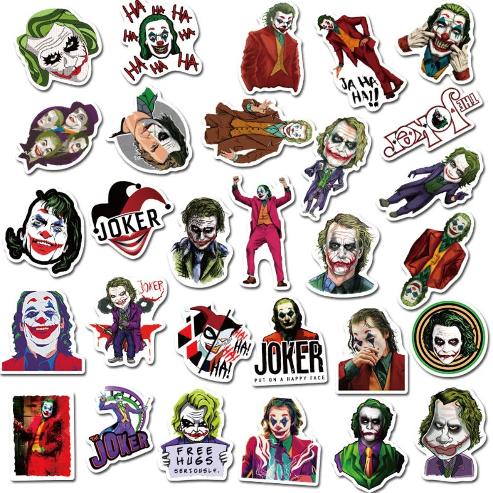 50PCS Classic Movie Joker Graffiti Stickers Perfect for Suitcases, Laptops, Water Bottles, Skateboards, Stationery Boxes Exquisite DIY Journal Decorative Decals