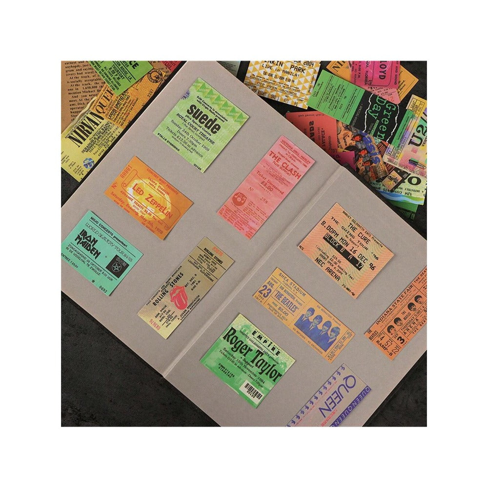 43PCS Rock Band Ticket Graffiti Stickers Exquisite, Stylish, Creative DIY Decorative Decals Suitable for Laptops, Luggage, Guitars, and Stationery Cases