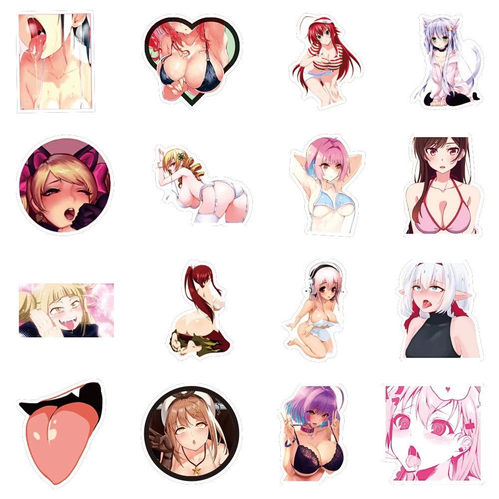 50PCS Anime Bunny Girl Stickers, Playful Cartoon Doodles with Ears for Pop Culture and Stylish Decor