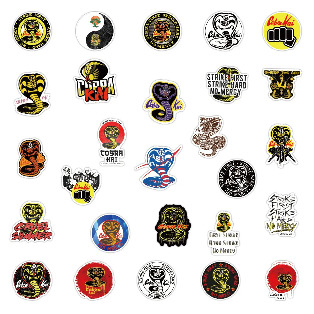 50PCS New Creative Cobra Graffiti Graffiti Waterproof Sticker Notebook Scooter Trolley Case Decorative Sticker