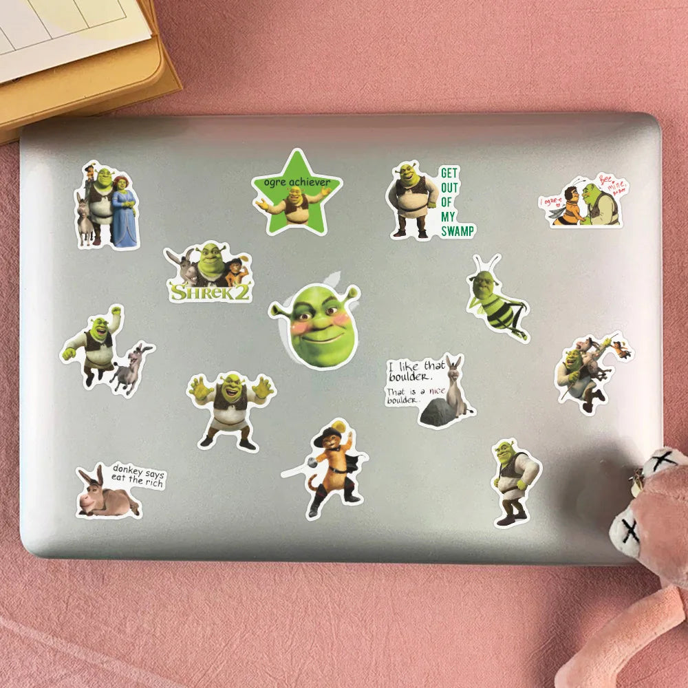 50pcs Cartoon Monster Shrek Graffiti Sticker DIY Suitcase Laptop Suitcase Guitar Star Sticker Waterproof