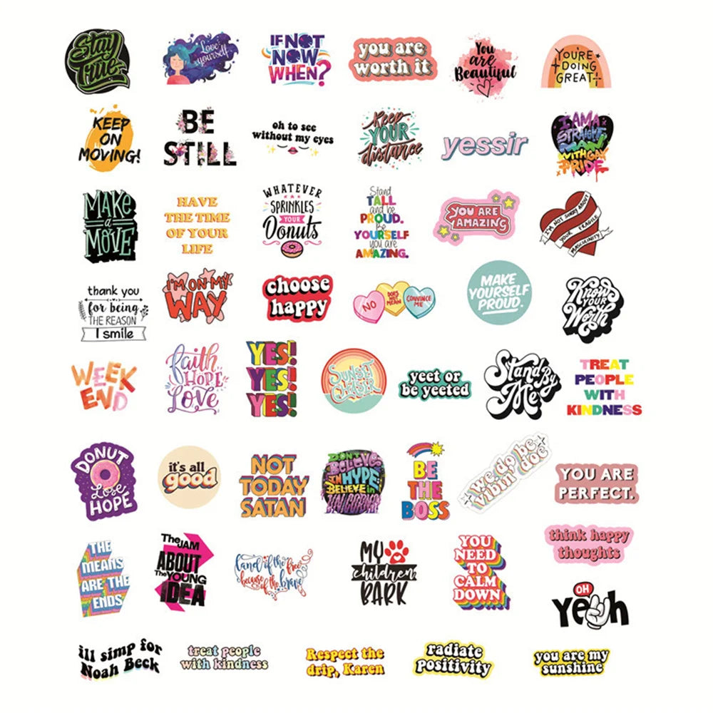 50PCS Inspirational Classics Personality Graffiti Stickers Trolley Case Skateboard Refrigerator Laptop Sticker