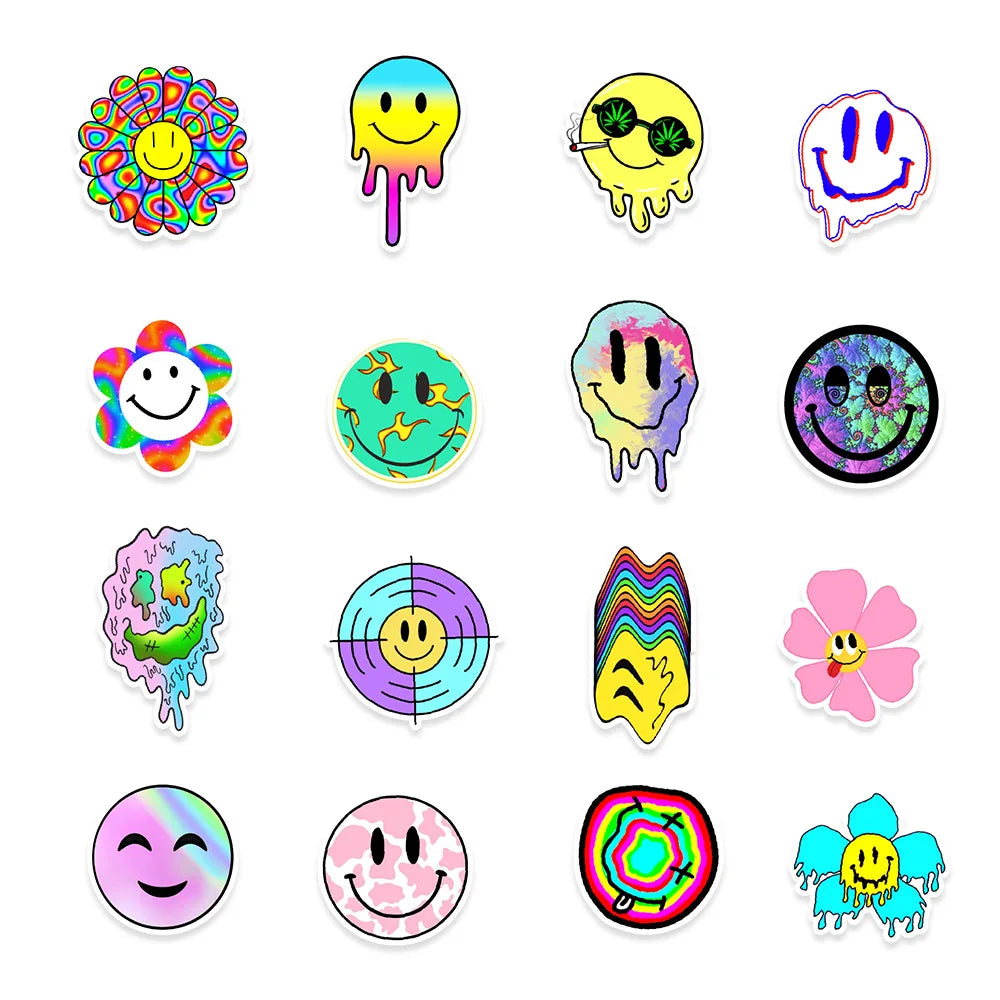 50PCS Smiley Personality Graffiti Sticker Computer Notebook Mobile Phone Water Cup Sticker Waterproof Sticker