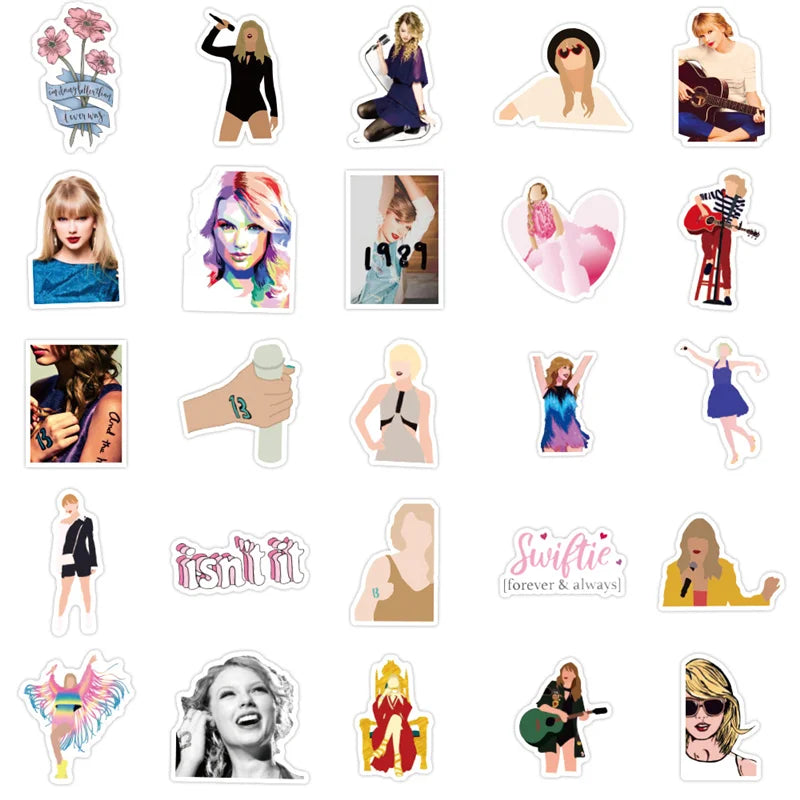 50PCS Taylor Singer Game Graffiti Sticker Suitcase Car Motorcycle Mobile Phone Sticker Personality Decoration