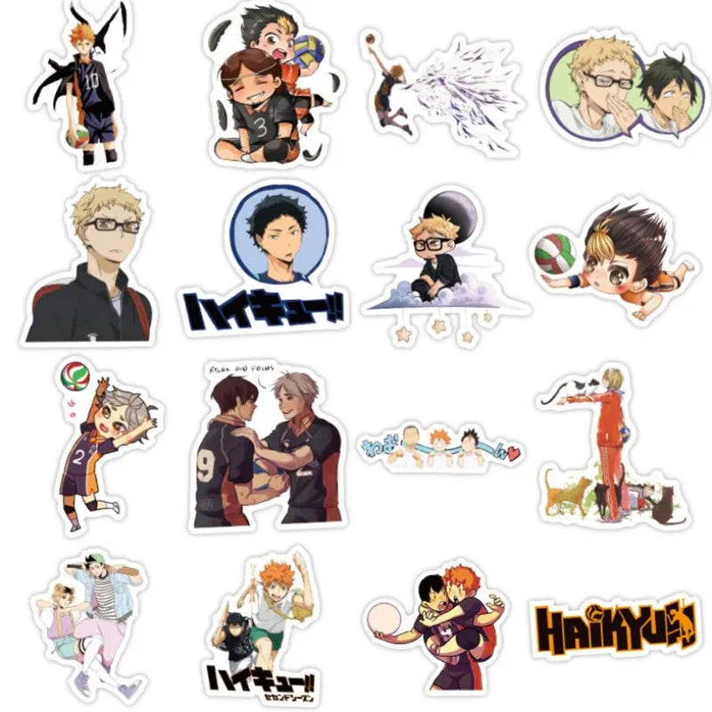 50PCS Volleyball Teenager Cartoon Anime Boy Toy Graffiti Laptop Luggage Skateboard Guitar Waterproof Sticker