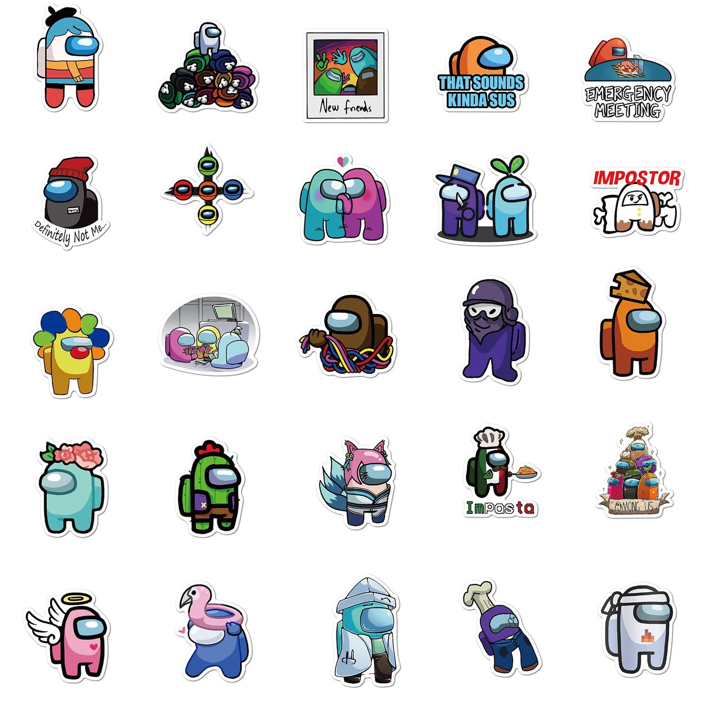 50PCS Game Emoticons Among Us Graffiti Waterproof Sticker Suitcase Notebook Refrigerator Water Cup Stationery Box