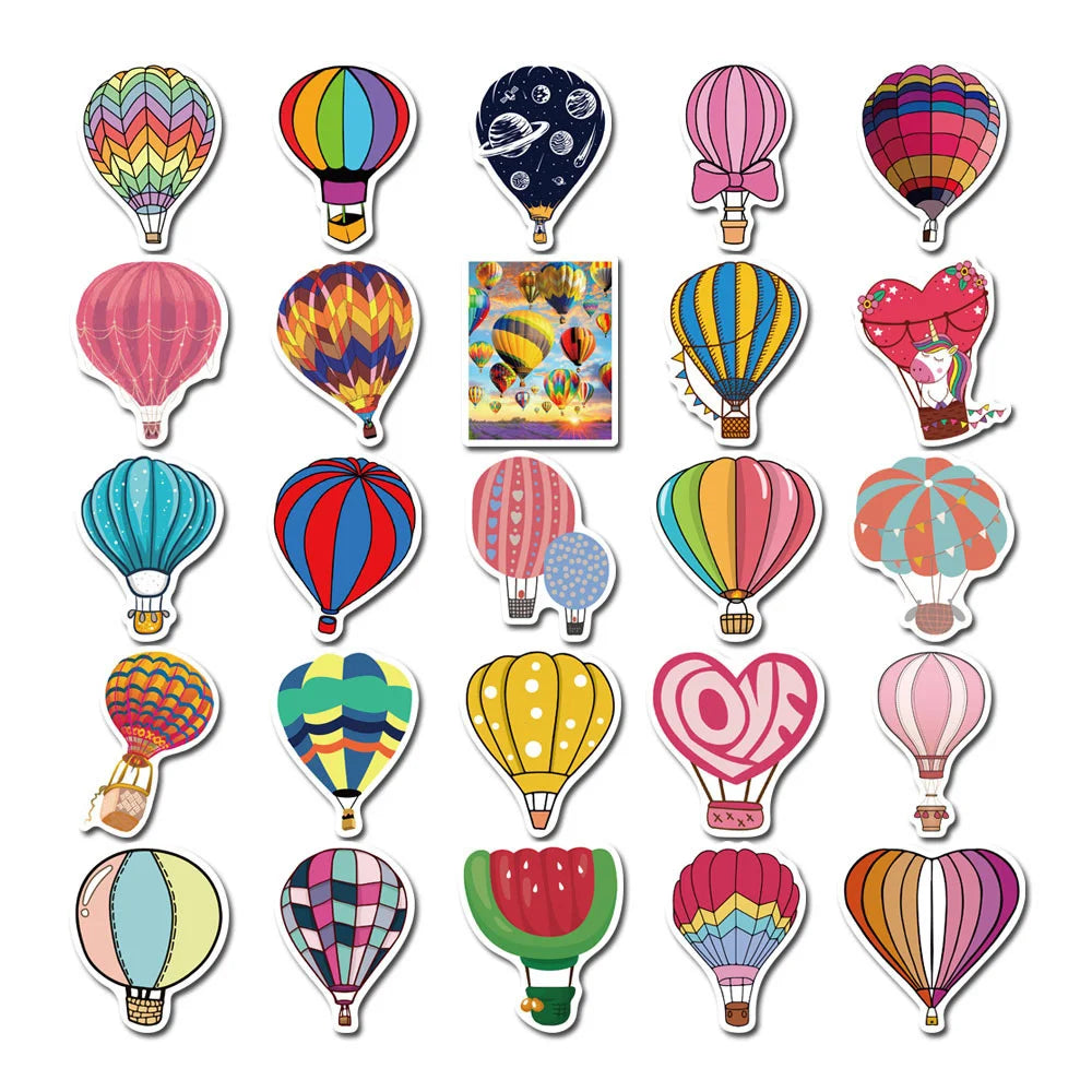 50PCS New Color Cartoon Balloon Graffiti Stickers Decorative Luggage Laptop Water Cup Waterproof Stickers