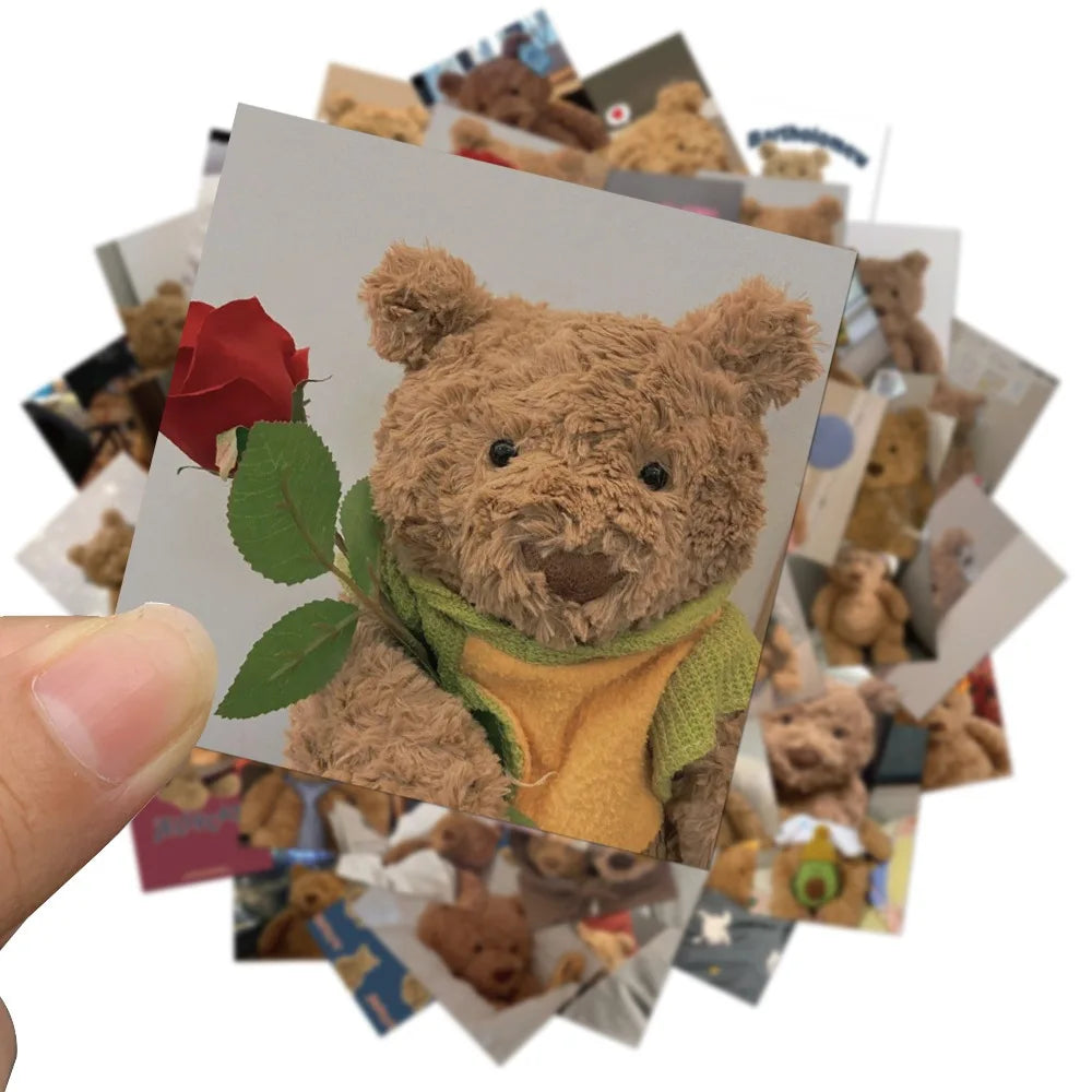 50PCS Cute Doll Bear Personality Decoration Graffiti Waterproof Sticker Notebook Refrigerator Skateboard WaterCup