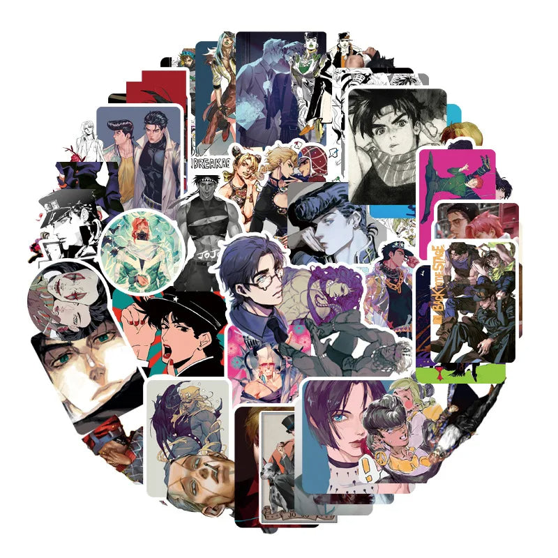 50PC Anime JOJO's Bizarre Adventure Graffiti Stickers Luggage Laptop Refrigerator Waterproof Stickers