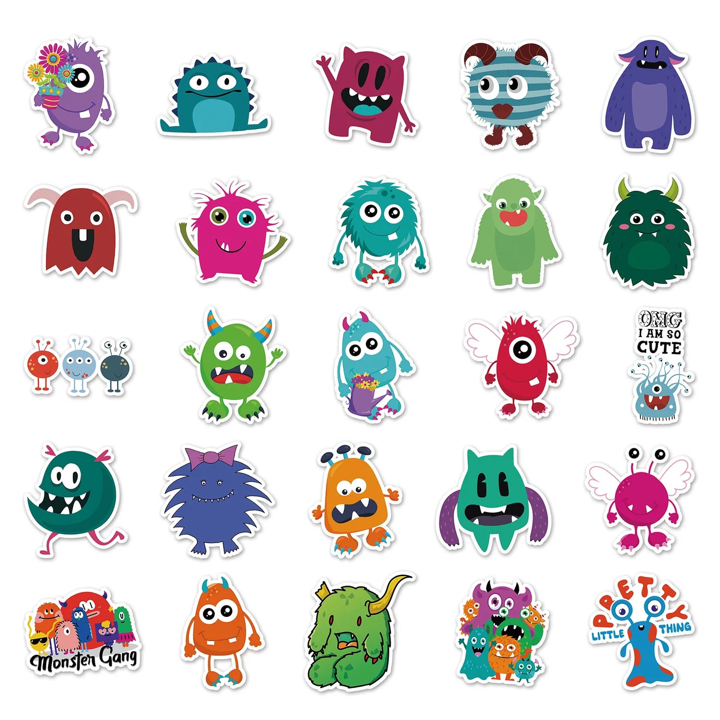50PCS Small Monster Cartoon Cute Reward iPad Graffiti Waterproof Sticker Suitcase Notebook RefrigeratorHelmet