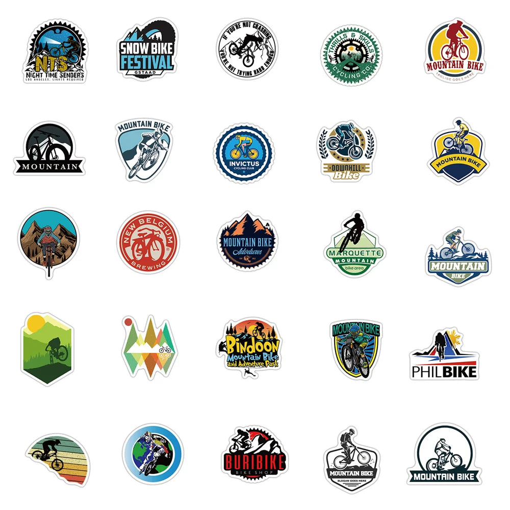50PCS Outdoor Mountain Bike Graffiti Stickers Personalized Decoration Luggage Motorcycle Body Helmet Stickers