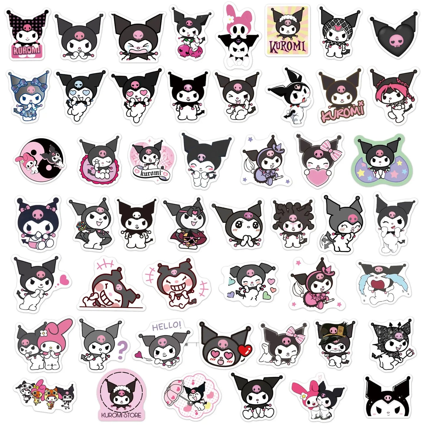 50pcs Cute Cartoon Character Kulomi Personality Decoration Dly Phone Case Luggage Compartment Toy Sticker