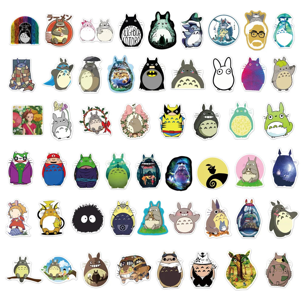 50PCS Hayao Miyazaki Chinchilla Animation Personalized Graffiti Sticker Waterproof Luggage Compartment Skateboard