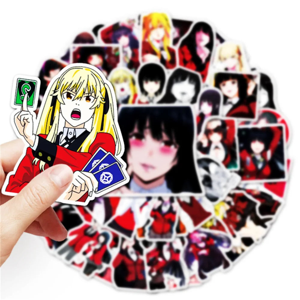 50 cute cartoon anime gambler abyss sexy and beautiful girl graffiti notebook material decorative stickers