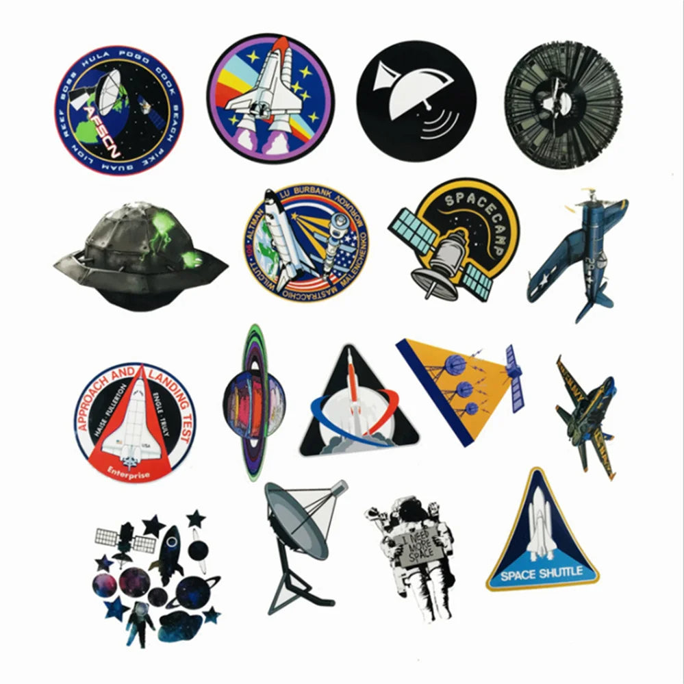 50 Spacecraft Space Station Stickers, Luggage, Laptop, Guitar, Helmet Doodle Decoration Toys