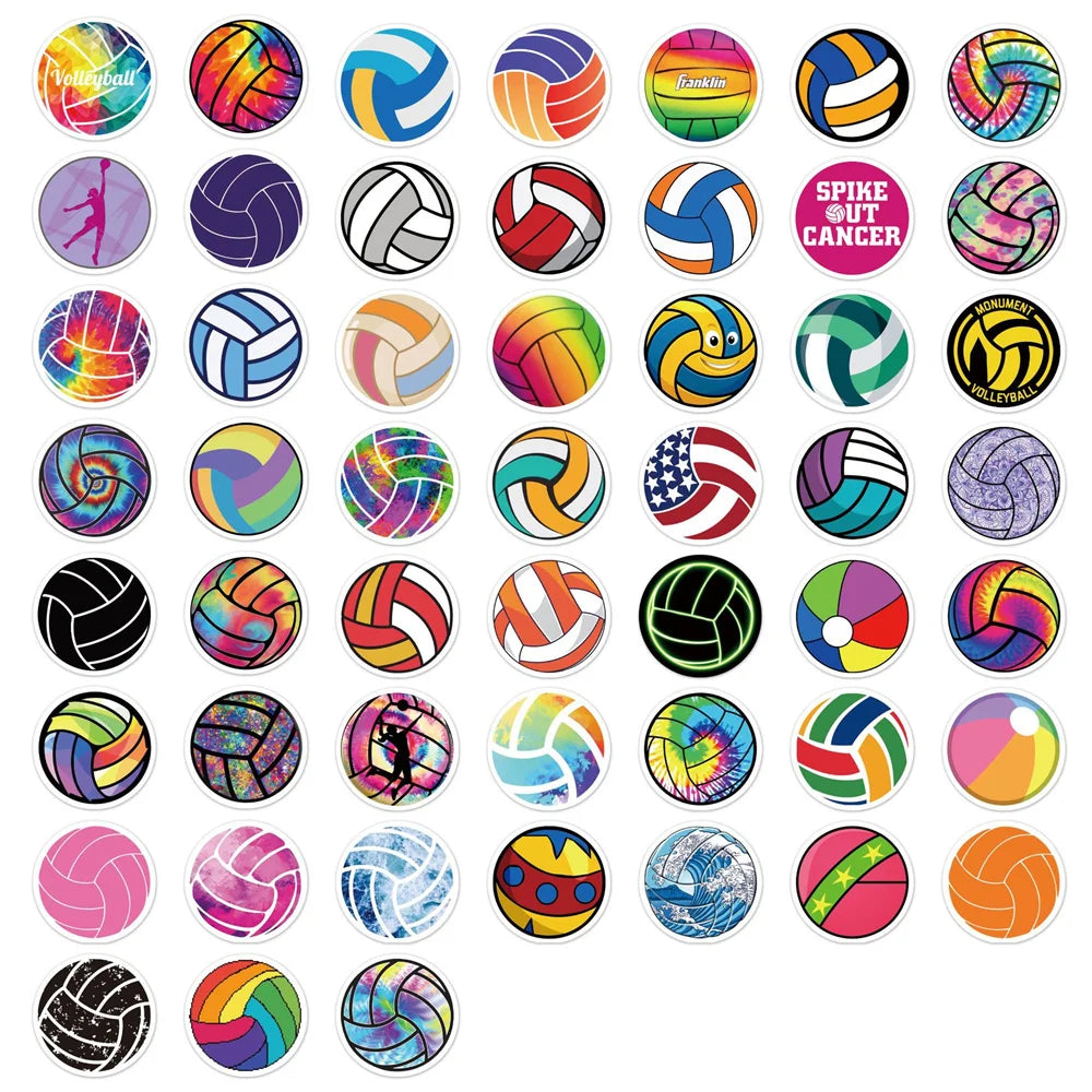 50PCS Volleyball Graffiti Sticker Suitcase Guitar Car Computer Waterproof PVC Sticker