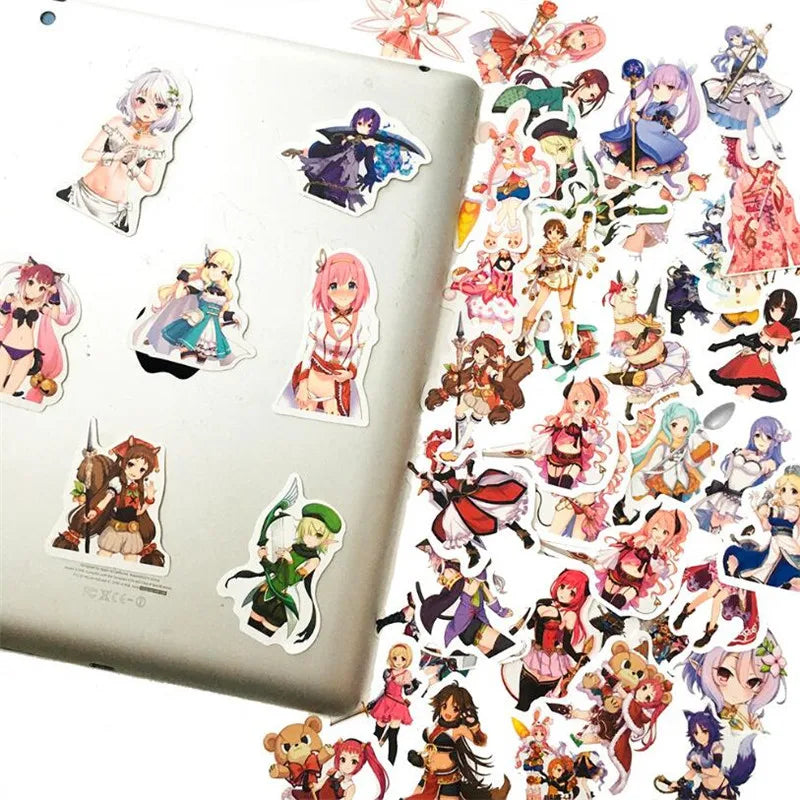 50PCS cartoon animation craft princess decorative style graffiti stickers, personalized, fashionable, creative and trendy DIY exquisite decorative decal cups, helmets, skateboard popular sticker toys