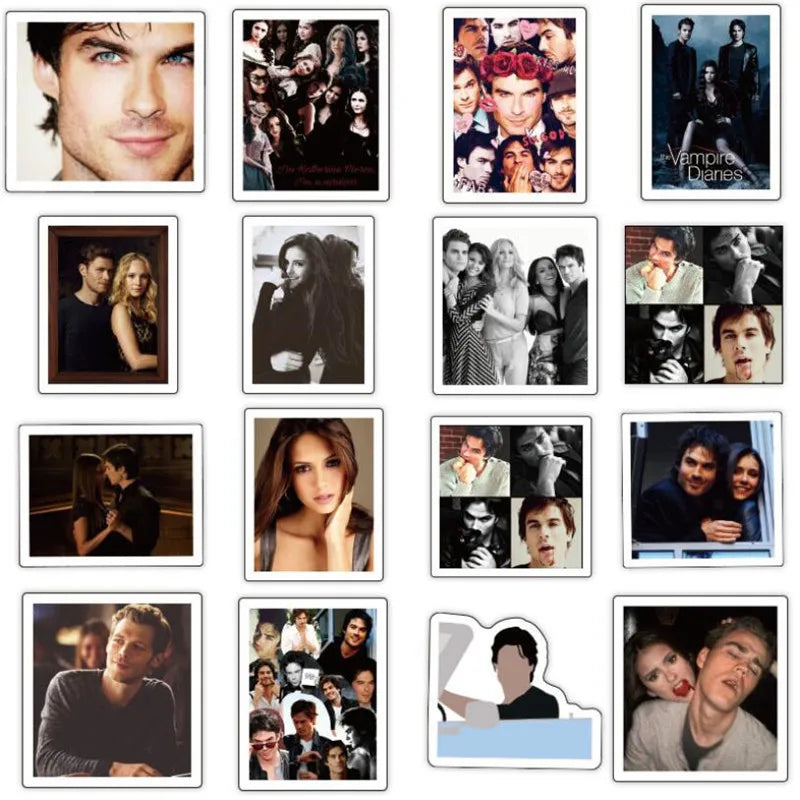 50PCS Vampire Diaries character graffiti laptop luggage skateboard guitar waterproof sticker decoration