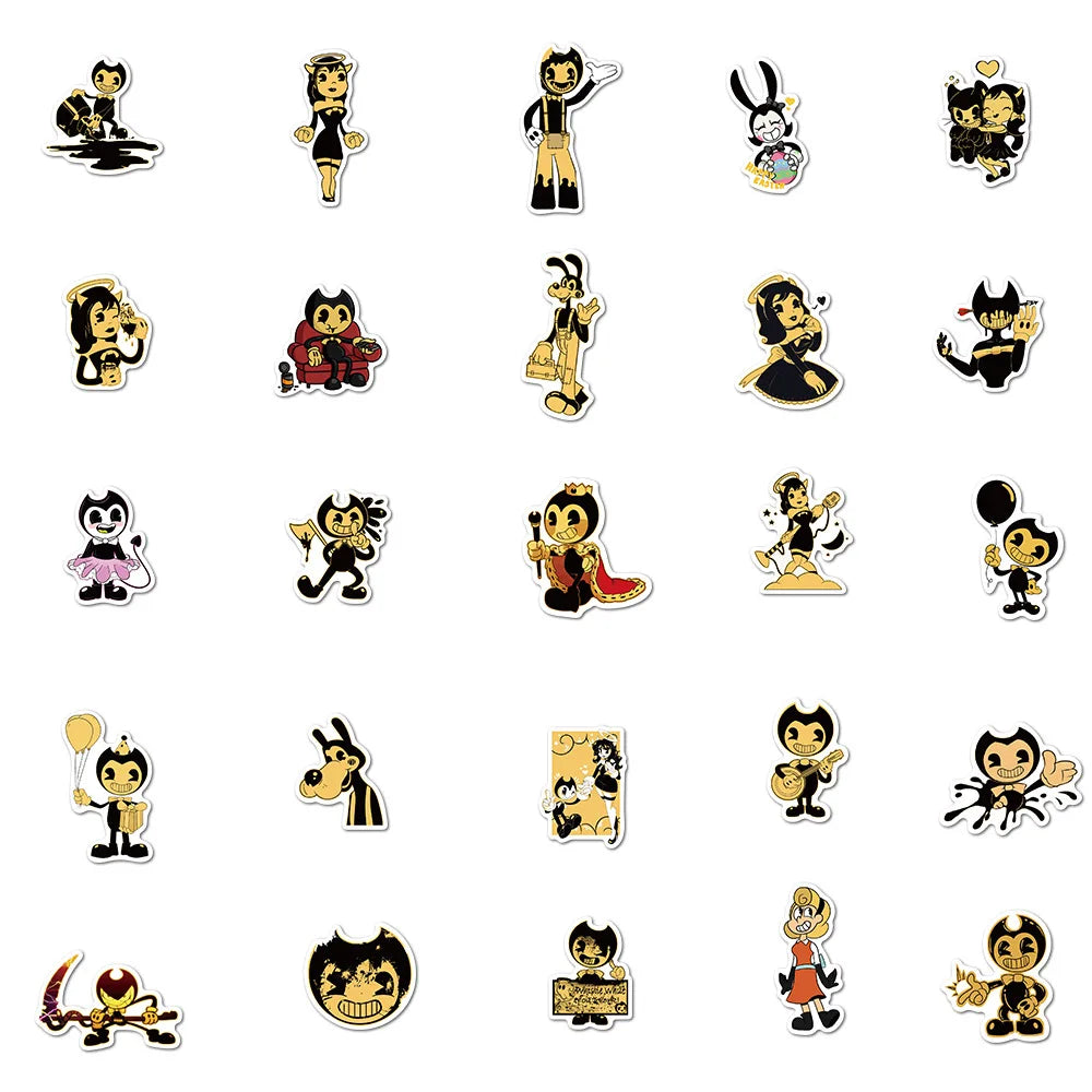 50PCS Cartoon Character Bandy and Ink Machine Graffiti Waterproof Sticker Suitcase Notebook Skateboard Water Cup