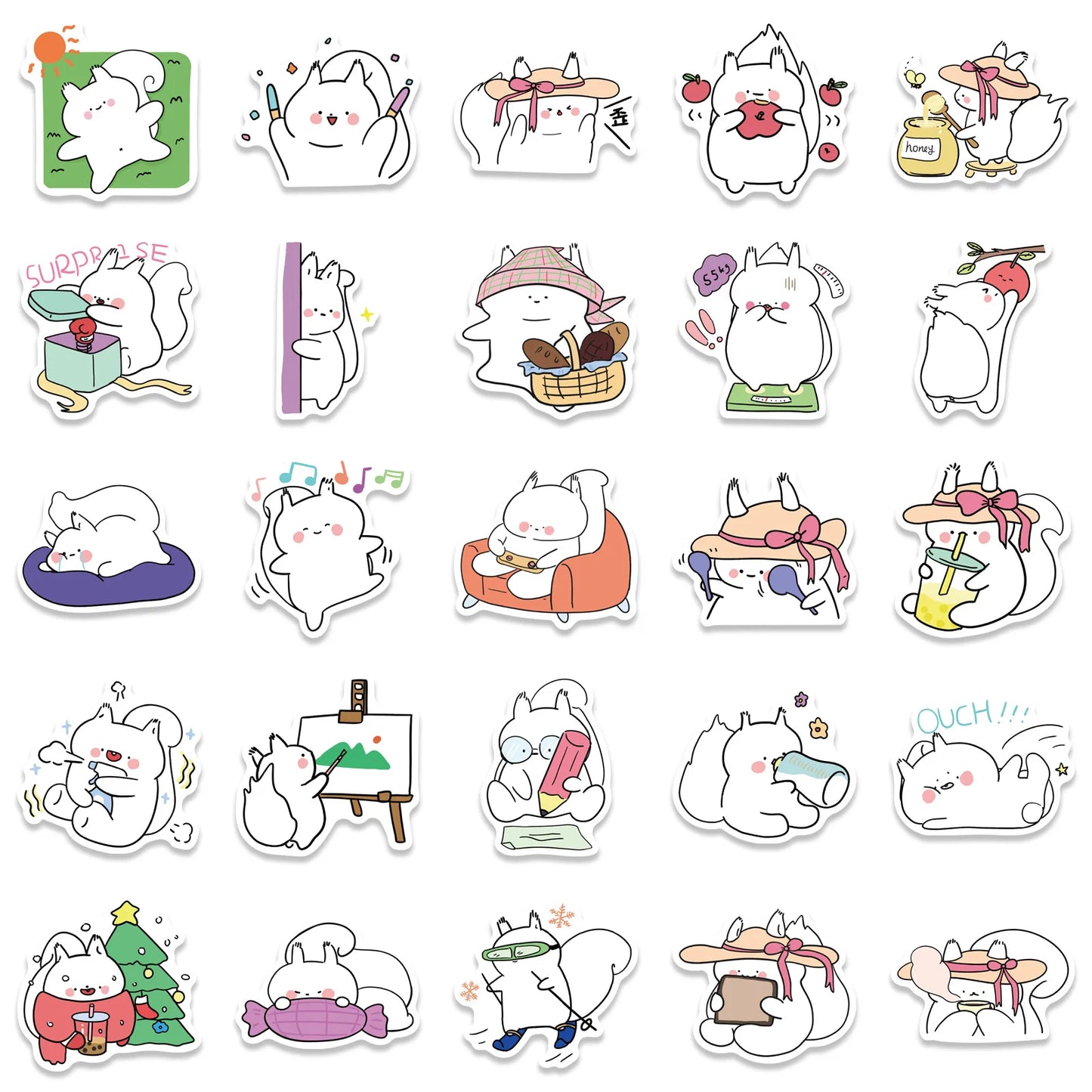50pcs Baby Squirrel Graffiti Personality DIY Decoration Suitcase Mobile Phone Case Guitar Toy Sticker