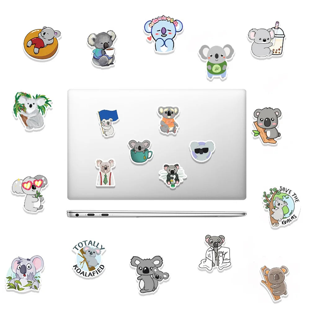50PCS Cute Koala Graffiti Sticker Personality DIY Decoration Suitcase Skateboard PVC Removable Sticker