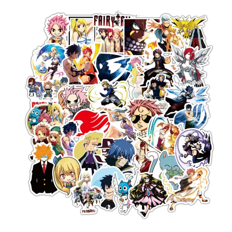 50 pieces of cartoon anime demon tail animation graffiti stickers, personalized DIY cartoon graffiti sticker toys for cars, motorcycles, trolleys and boxes
