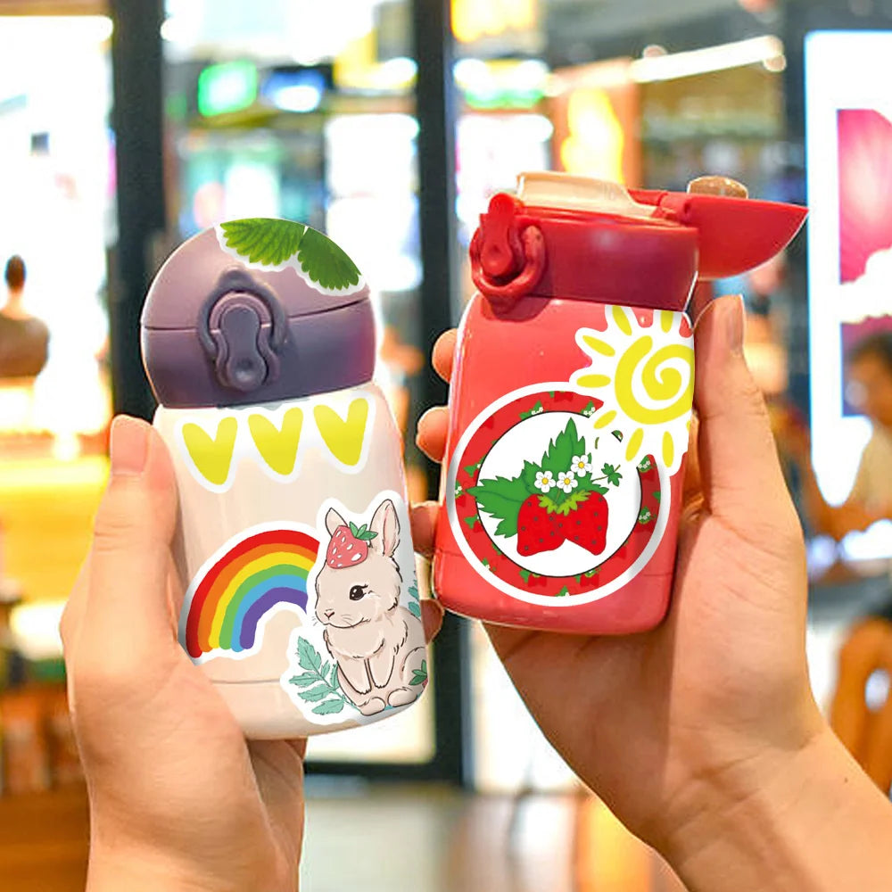 50PCS Cute Strawberry Dessert Girly Heart Graffiti Sticker Cute Mobile Water Cup Computer Hand Ledger Sticker