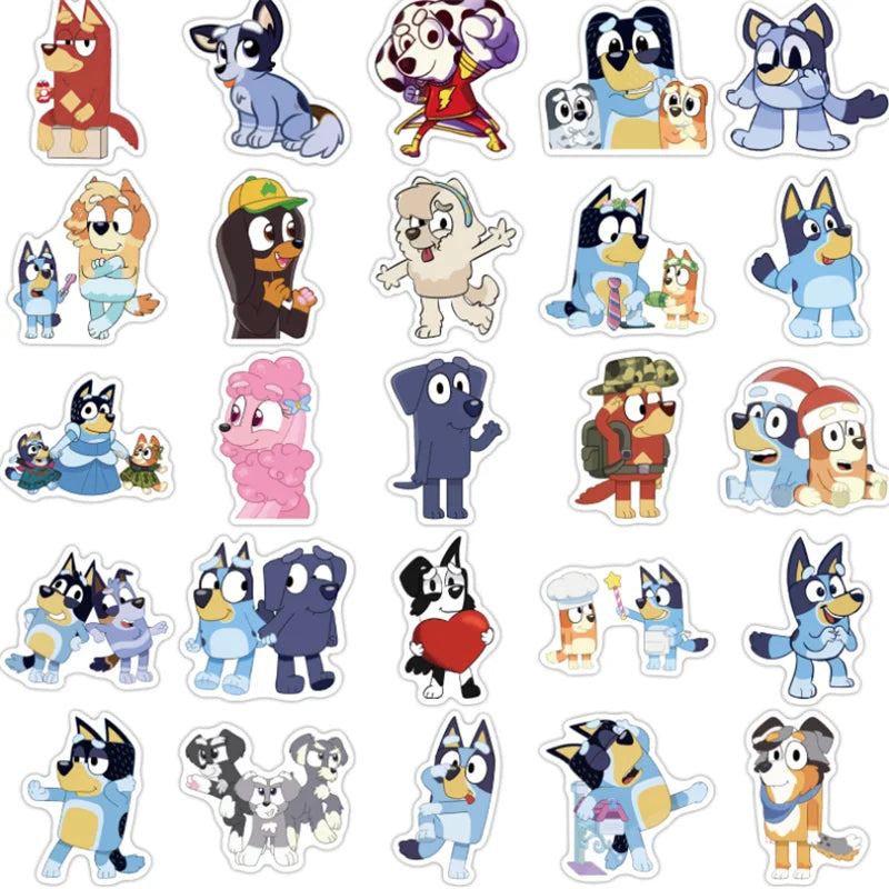 100PCS Cartoon Cute Dog Animation Graffiti Hand Account Material Skateboard Decoration Stickers Children's Toys Wholesale