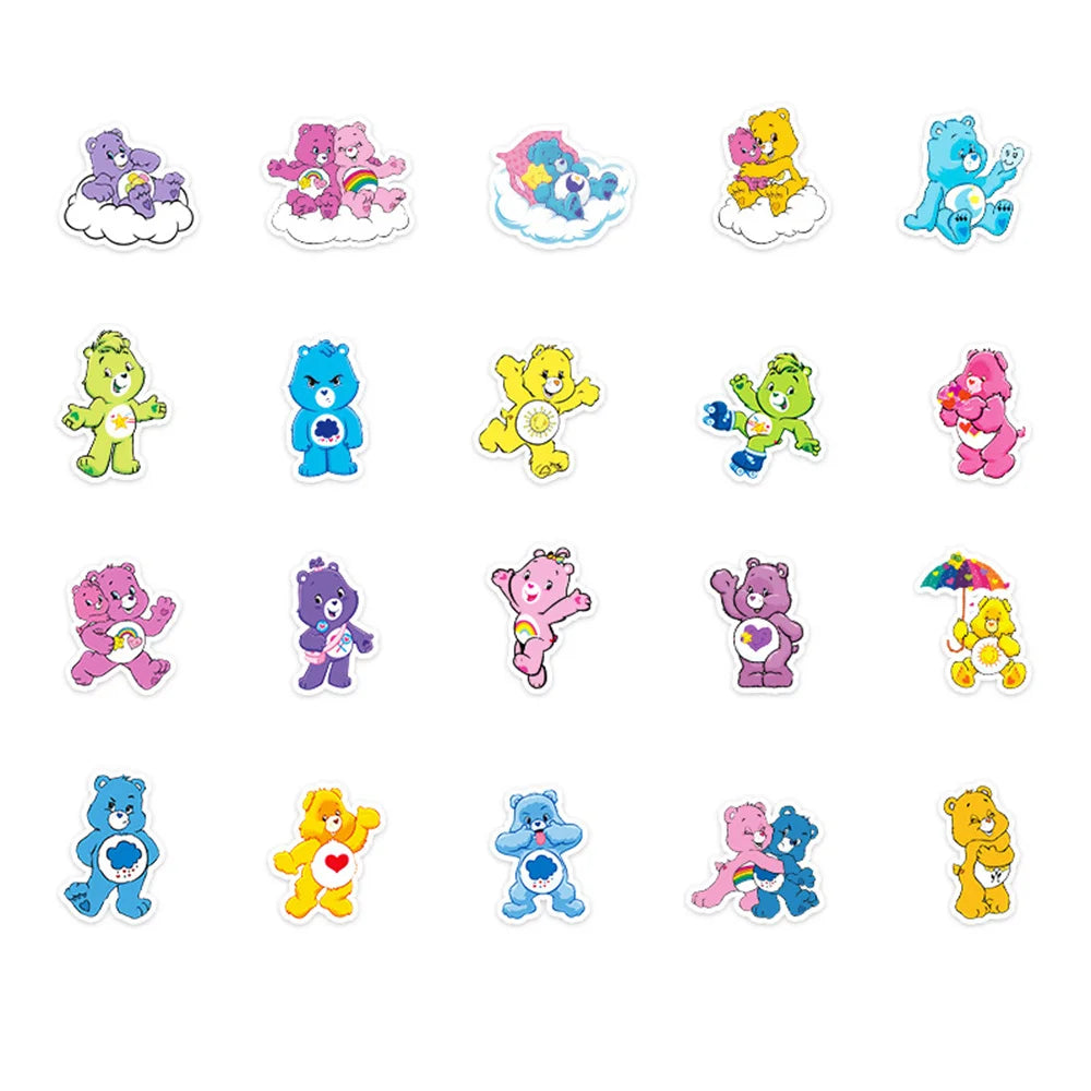 50PCS Love Bear Graffiti Sticker Personality Cartoon Animation Removable Skateboard Water Cup Luggage Sticker