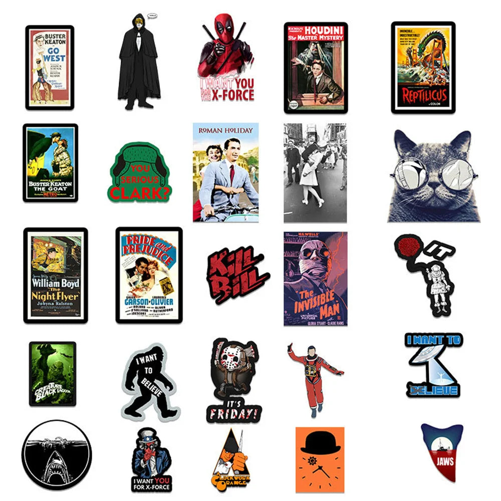 50PCS Classic Movie Pop Personalized Graffiti Waterproof Sticker Suitcase Notebook Skateboard Refrigerator Helmet