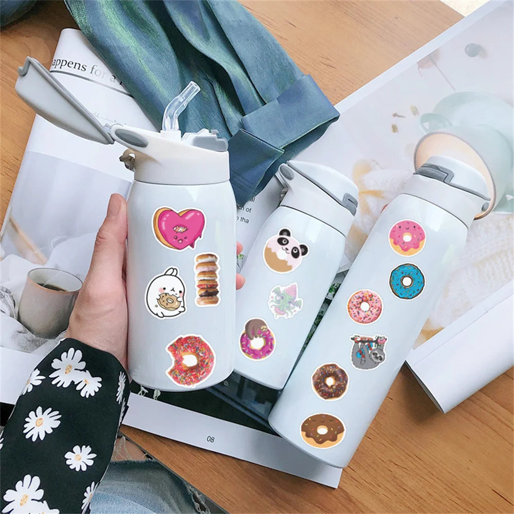 50PCS Donut Series Graffiti Sticker Waterproof Luggage Laptop Scooter Water Cup Refrigerator Sticker