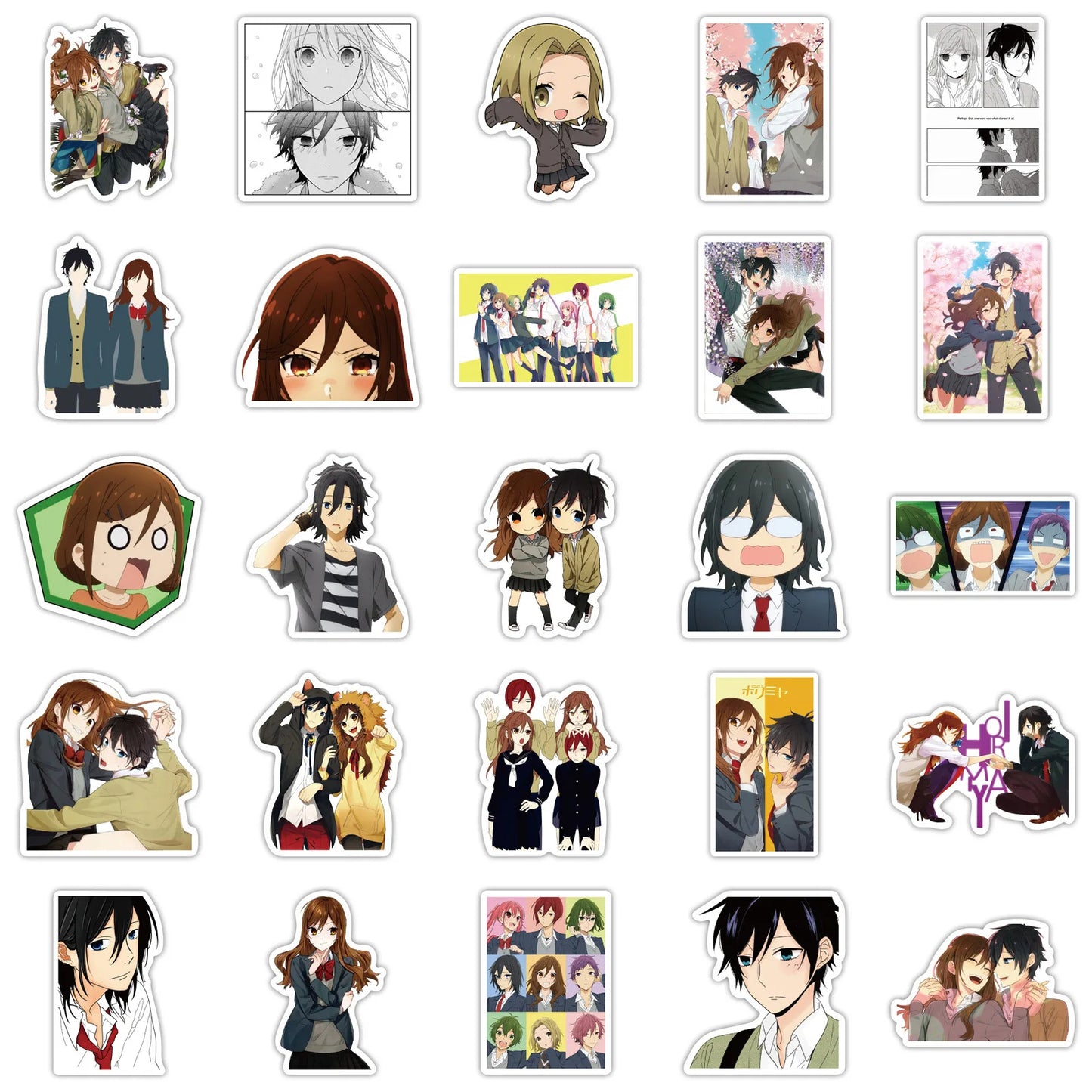 50PCS Anime Hori and Miyamura Graffiti Stickers Decorative Luggage Motorcycle Laptop Waterproof Stickers