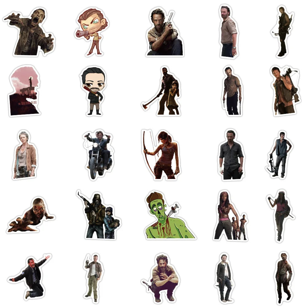 50PCS Walking Dead American Drama Personality Trend Decoration Graffiti Waterproof Sticker Notebook Refrigerator