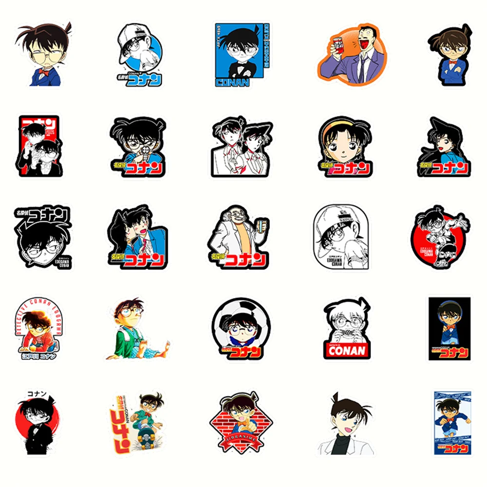 50PCS Riman Detective Conan Cartoon Graffiti Waterproof Sticker Suitcase Notebook Skateboard Refrigerator Helmet