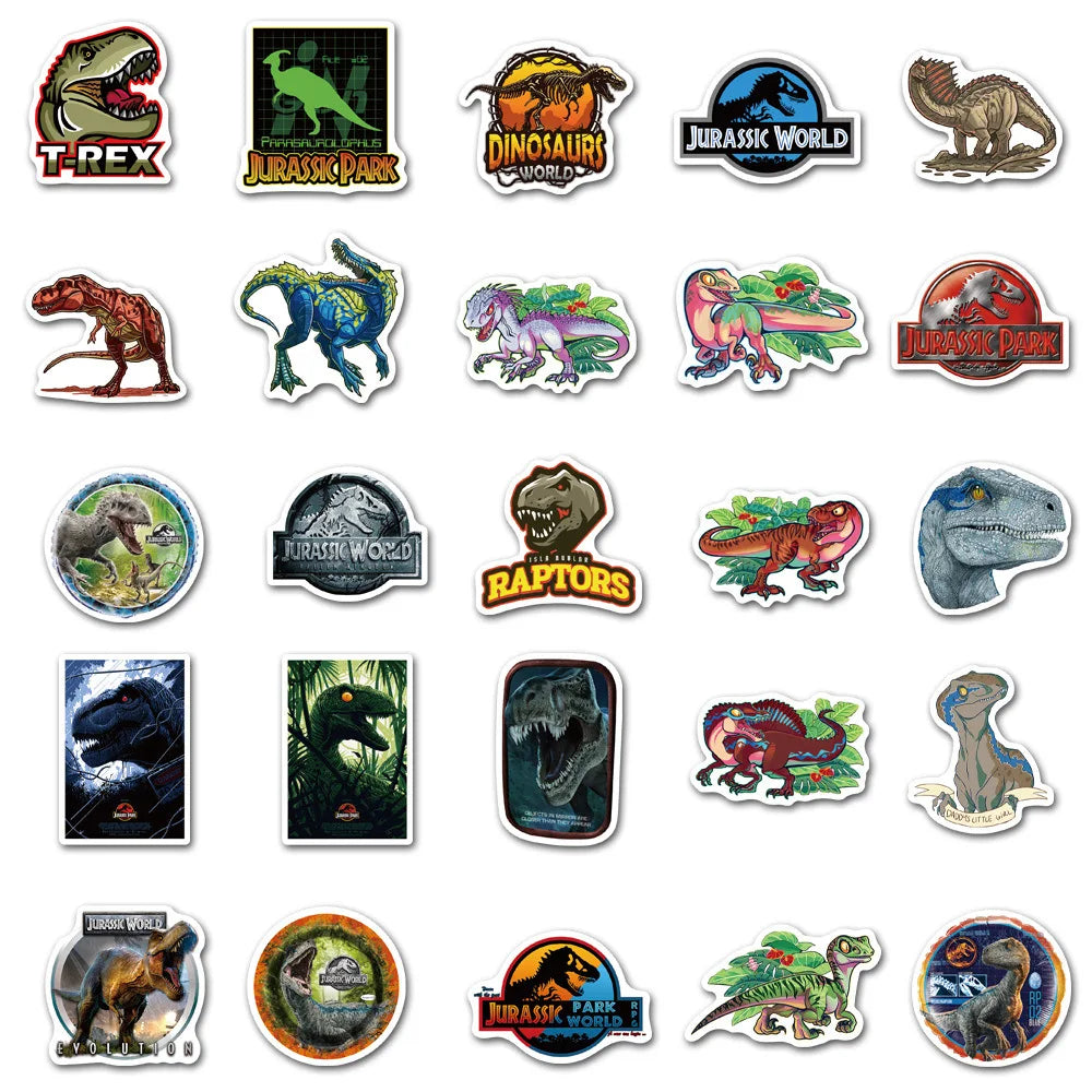 50PCS Classic Movie Jurassic Park Graffiti Luggage Laptop Motorcycle Mobile Phone Water Cup Sticker
