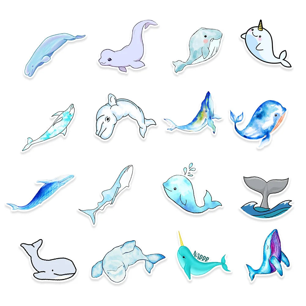 50PCS Ocean Series Graffiti Stickers Car Phone Trunk Water Cup Decoration Sticker