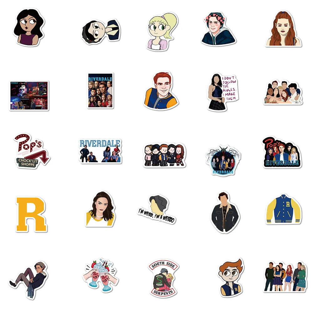 50PCS New American Drama Valley Town Cartoon Graffiti Waterproof Sticker Suitcase Notebook SkateboardRefrigerator