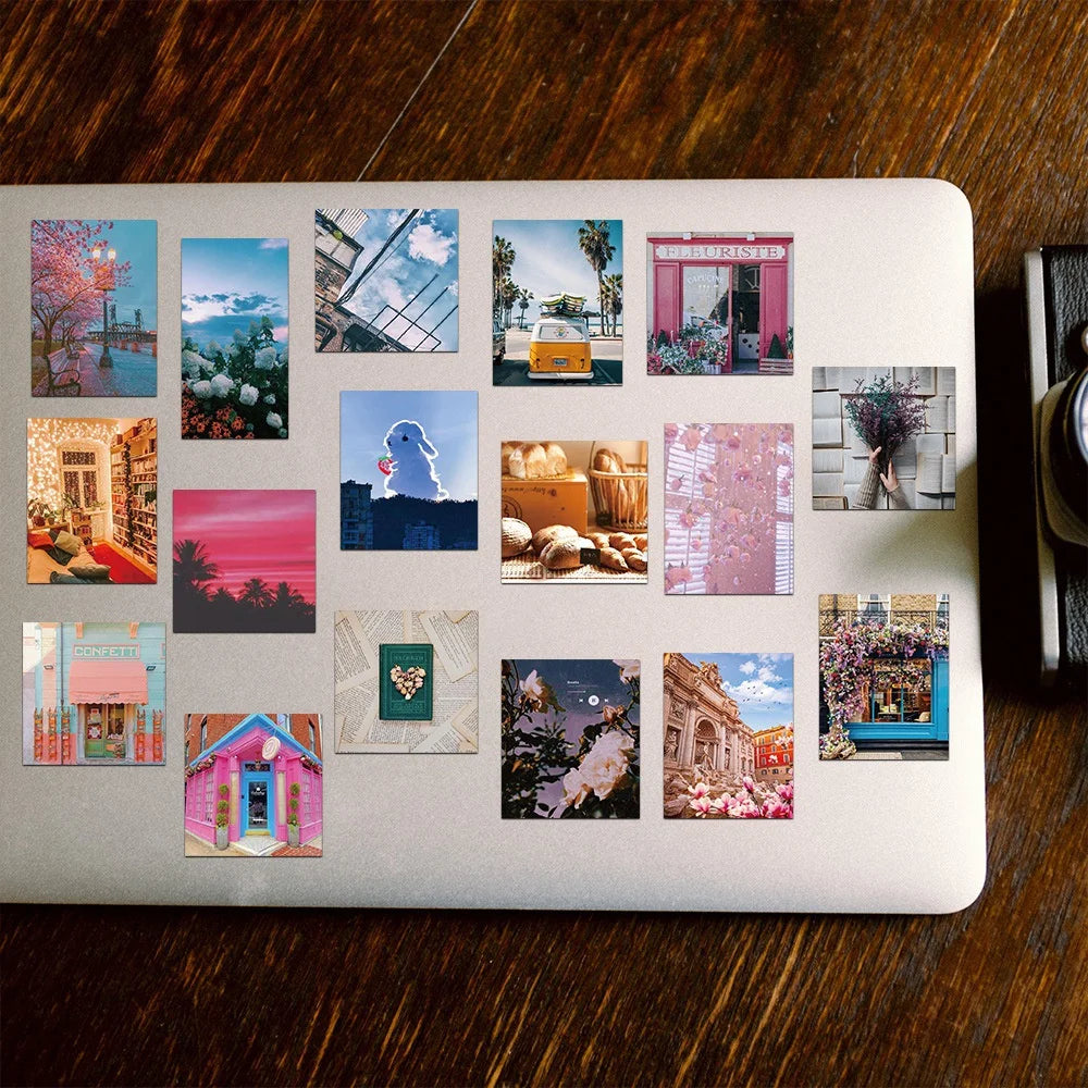 50PCS Daily Aesthetic Art Lens Graffiti Stickers Luggage Laptop Mobile Phone Refrigerator Hand Account Stickers