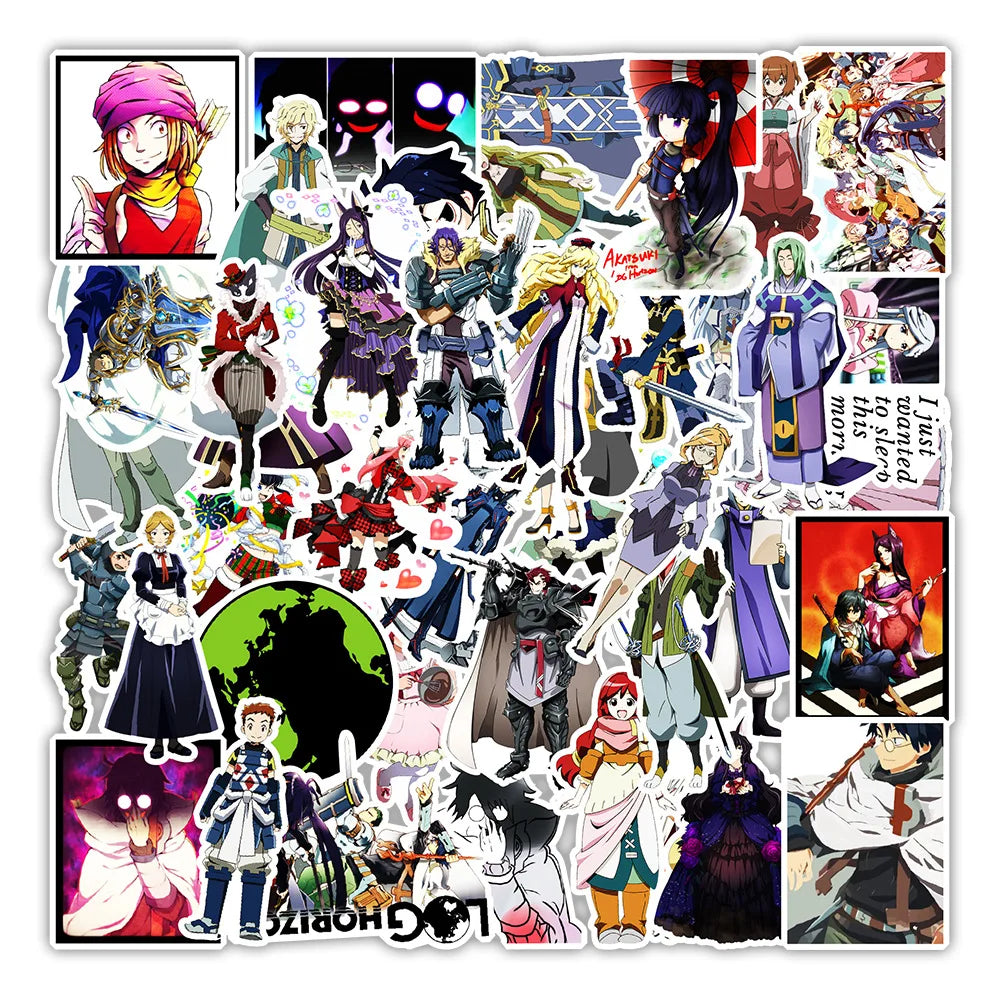 50Pcs Log Horizon Cartoon Anime Graffiti Stickers Kids Trolley Diy Skateboard Laptop Helmet Luggage Phone Case
