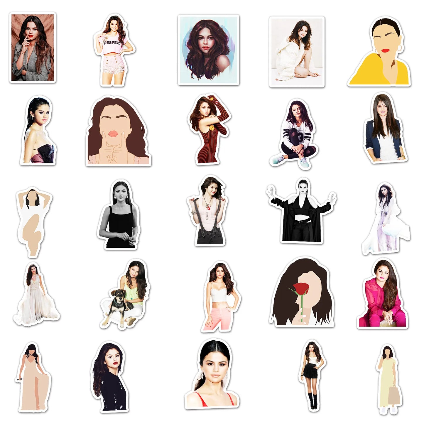 50pcs Popular Beautiful Woman Selena Gomez Graffiti Personality DIY Suitcase Mobile Phone Case Toy Sticker