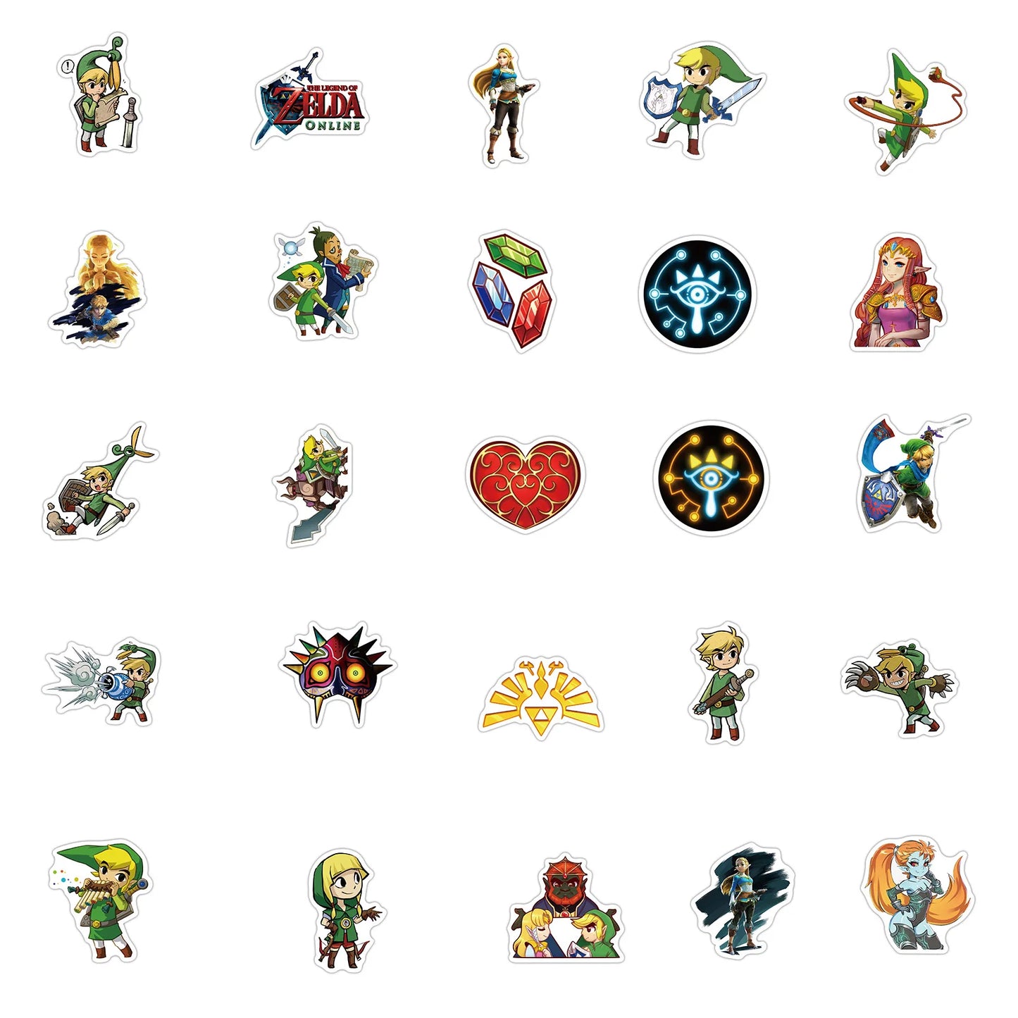 50PCS Zelda Legend Graffiti Waterproof Sticker Suitcase Notebook Mobile Phone Refrigerator Children's Skateboard