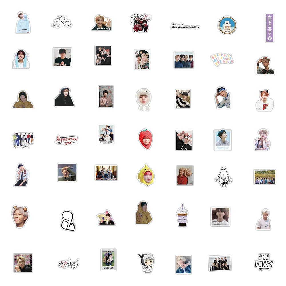 50PCS South Korean Men's Team Stray Kids Graffiti Personalized Waterproof Sticker Suitcase Notebook Refrigerator