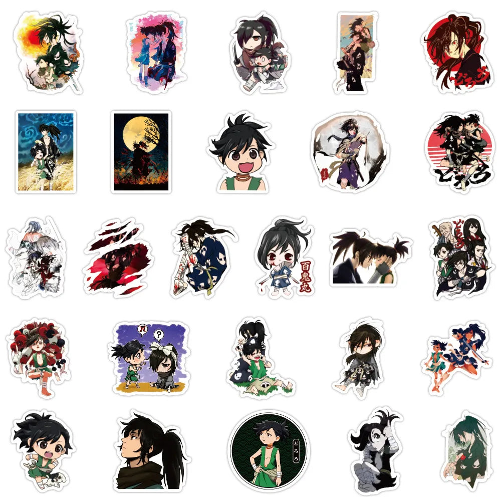 50PCS Cartoon Riman Dororo Graffiti Waterproof Sticker Suitcase Notebook Refrigerator Skateboard Water Cup Helmet