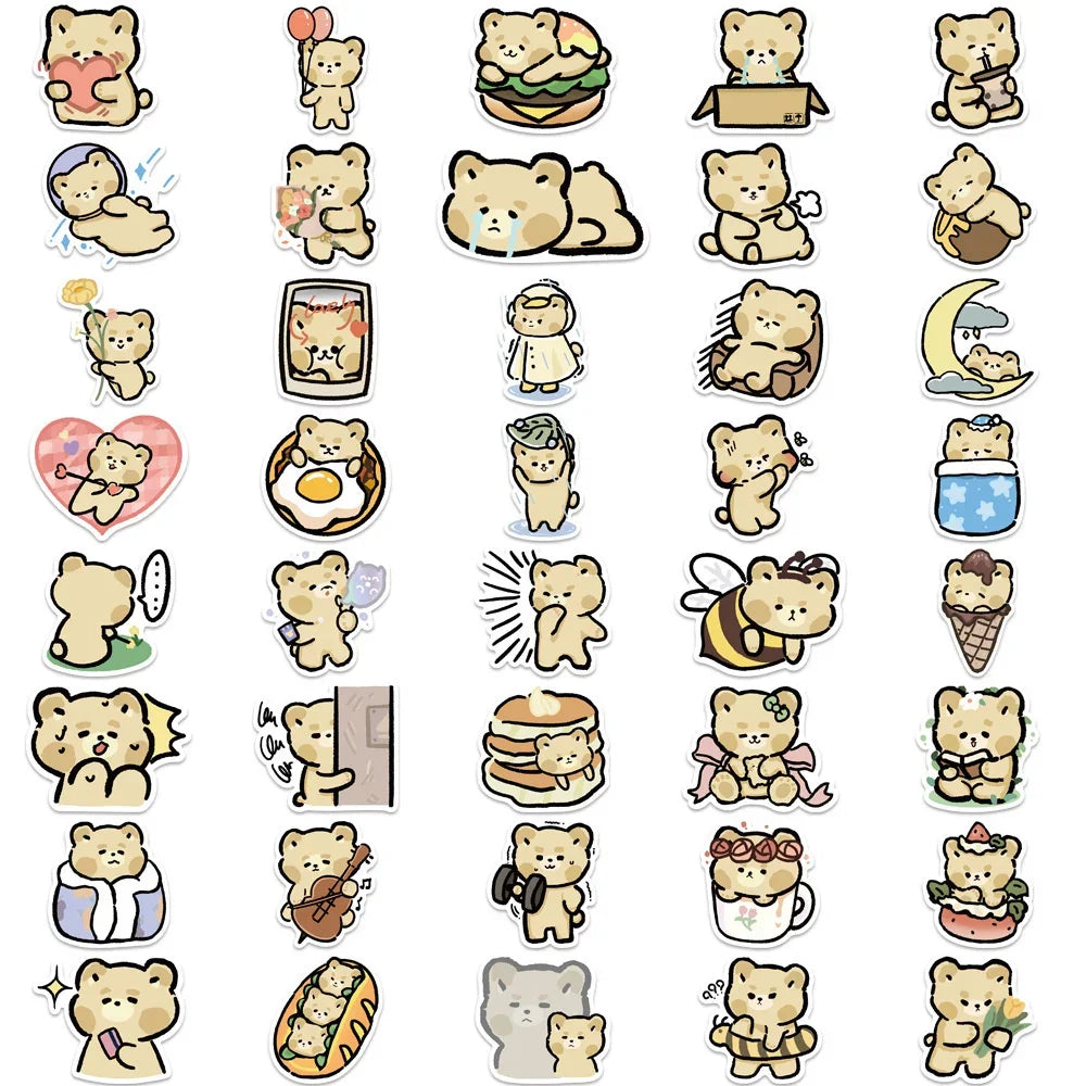 40PCS Cartoon Cute Bear Graffiti Waterproof Sticker Personalized Creative Decoration Suitcase Skateboard Helmet