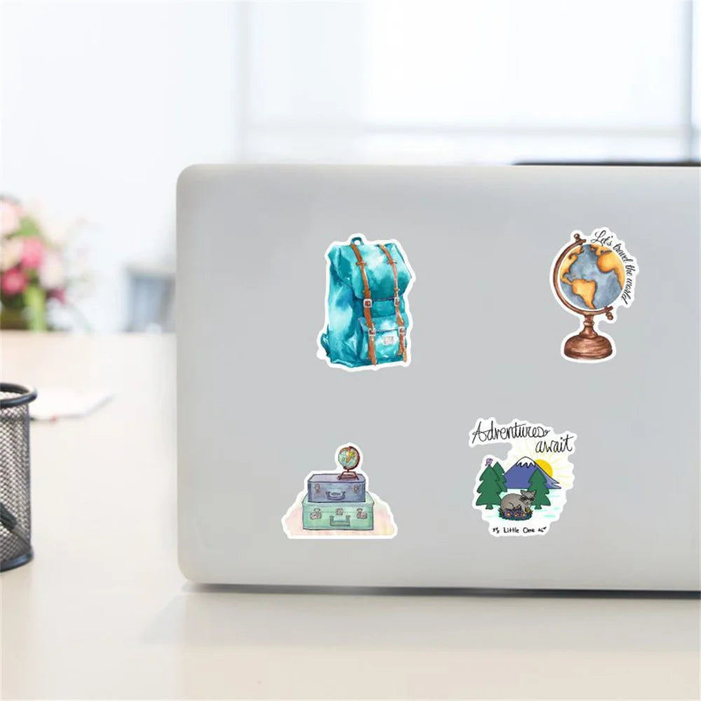 50PCS Cartoon Travel Forest Sticker Graffiti Luggage Laptop Helmet Car Computer Pattern Scrapbook Toy Decoration